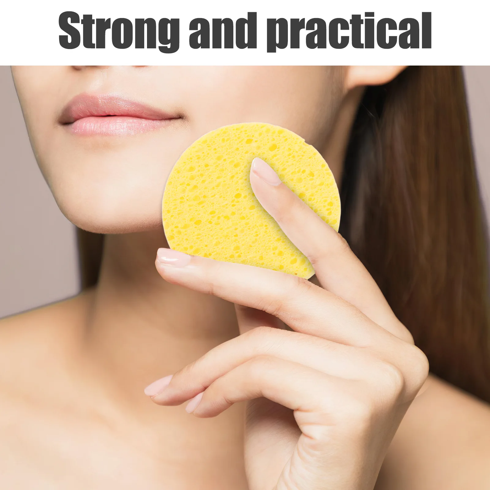 

50Pcs Compressed Cellulose Sponges Soft Facial Cleaning Puff Natural Wood Pulp Skin Care Makeup Remover Round Skin Color
