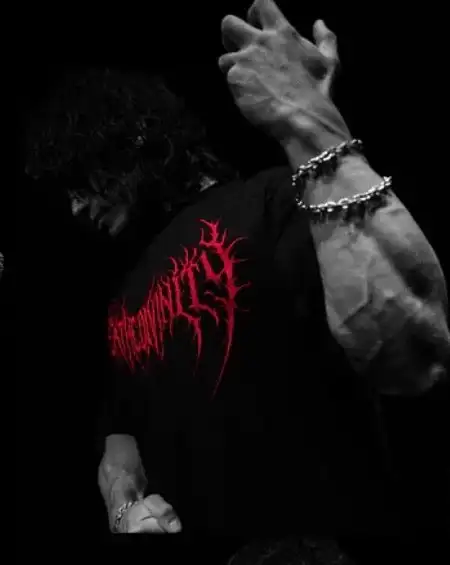 Men's Double Dragon Pattern T-shirt Gothic Dreamy Dragon Back Printed Dark Metal Street Wear Loose Short Sleeve T-shirt image 4