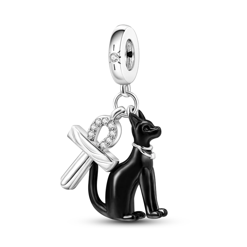 الفئران والقطط 925 فضة خرزة ساحرة ، يناسب سوار باندورا الأصلي ، دلايات جديدة ، الشحن السريع