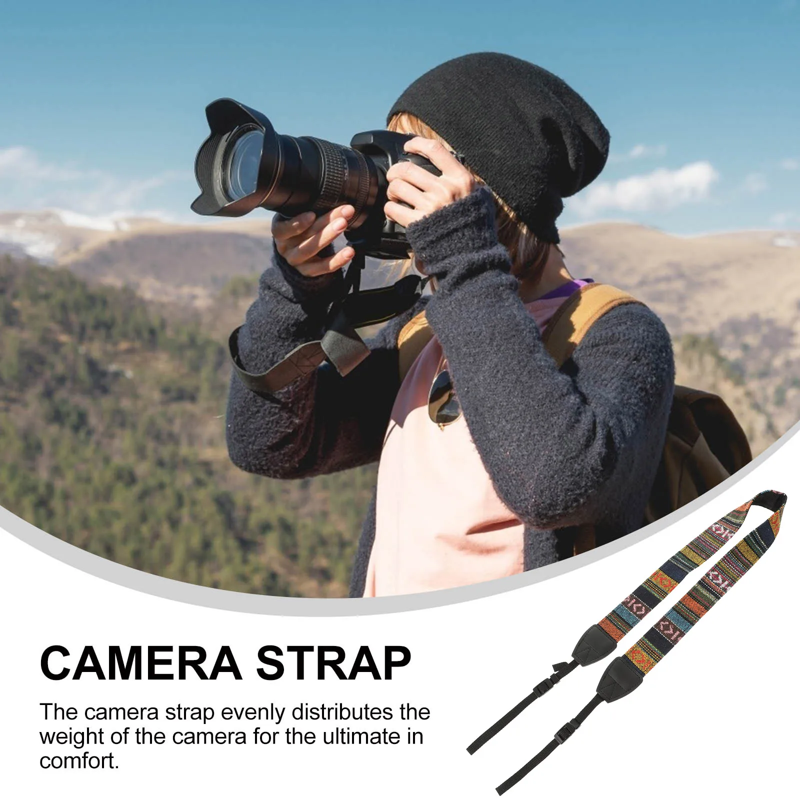 

Strap Adjustable Shoulder Belt Silk Scarf for DSLR Camera Purple Bauhinia Pattern Stylish Fashion Comfortable Practical Outdoor