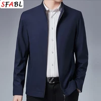 Chaqueta de negocios para hombre, Blazer informal de lujo con cremallera, vestido de oficina, abrigo de primavera y otoño, ropa de abrigo de calidad sólida, nuevo, 3XL