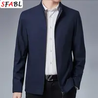 Chaqueta de negocios para hombre, Blazer informal de lujo con cremallera, vestido de oficina, abrigo de primavera y otoño, ropa de abrigo de calidad sólida, nuevo, 3XL
