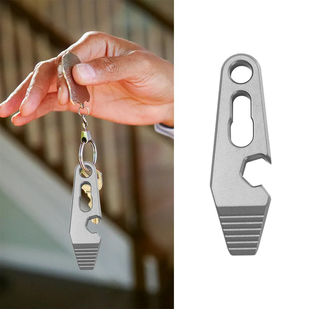 

Hexagon Wrench Wear-resistant Mini Pry Bar Durable Titanium Alloy Bottle Opener Sturdy Compact Keychain Pendant Portable