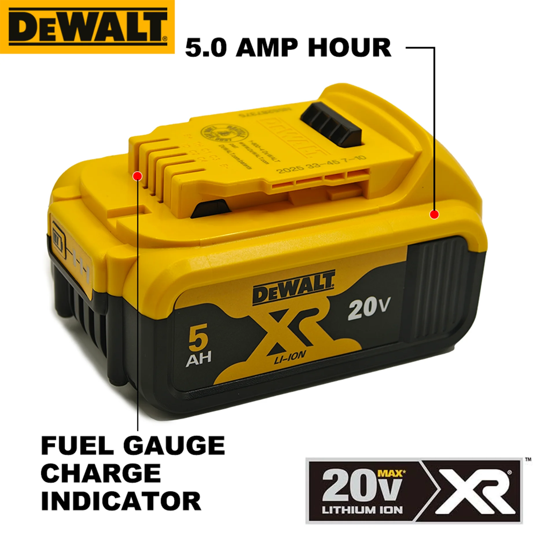 

Original Dewalt Battery 20v 60v 5Ah 6Ah 9Ah Lithium Ion DCB205 DCB206 DCB609G Power Electric Cordless Tool Kit Set Replacement