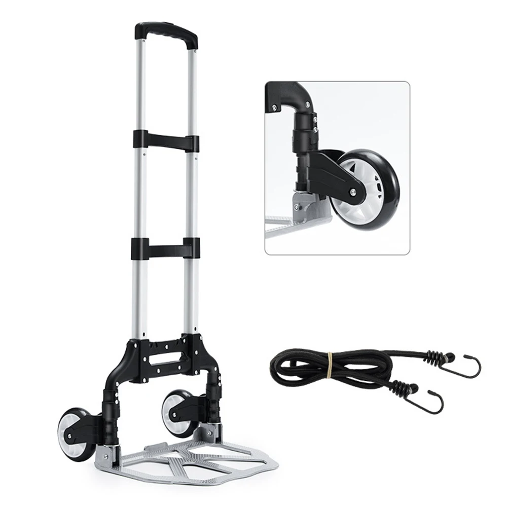 

GIANXI Grocery Cart Portable Aluminum Alloy Shopping Folding Trolley Outdoor Portable Lightweight Step Climbing Folded Trolley