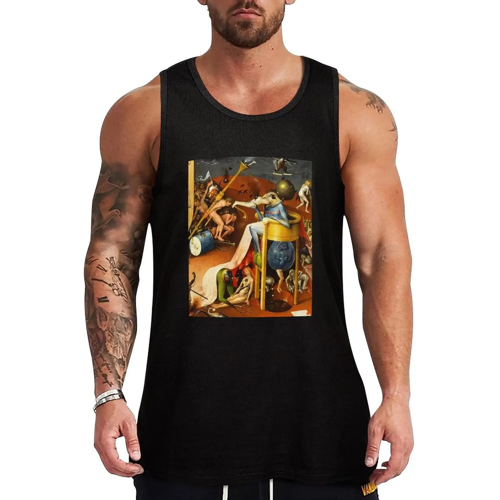 

Hieronymus Bosch The Prince of Hell (The Garden of Earthly Delights) Graphic Tank Top Fitness men clothing sleeveless vest men