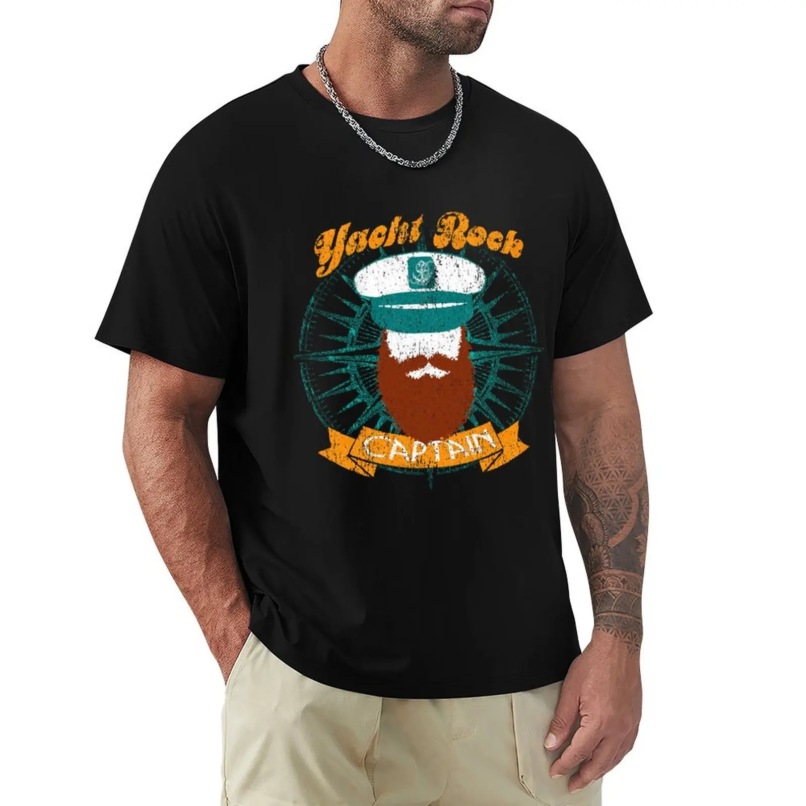 Yacht Rock Captain T-Shirt Lightweight Print T-Shirt