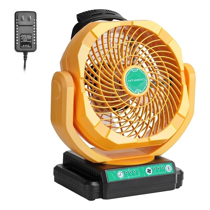 【A66I】Battery Powered Fan For DEWALT 20V Battery, Portable Fan With AC Adapter, Variable Speed, Timer Settings