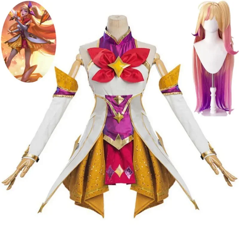 

Game LOL Star Guardian Seraphine The Starry Eyed Songstress Cosplay Costume Wig Anime Sexy Woman Dress Outfit Halloween Suit