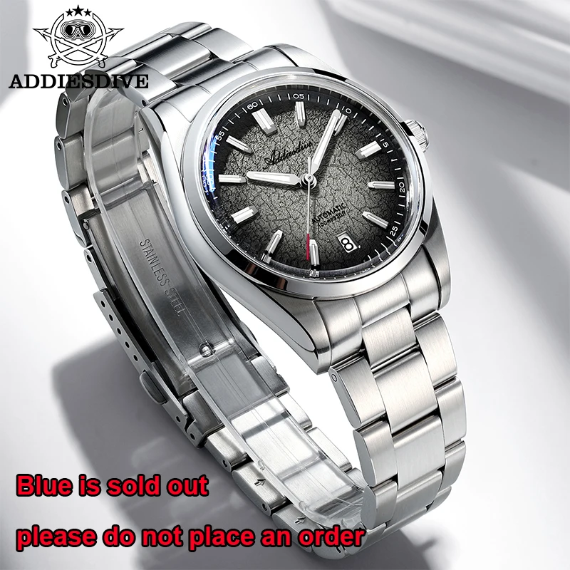 

ADDIESDIVE автоматические часы мужские 39 мм градиент дизайн дайвинг 100 м водонепроницаемые AR-покрытие куполообразное стекло светящееся NH35 механические новые