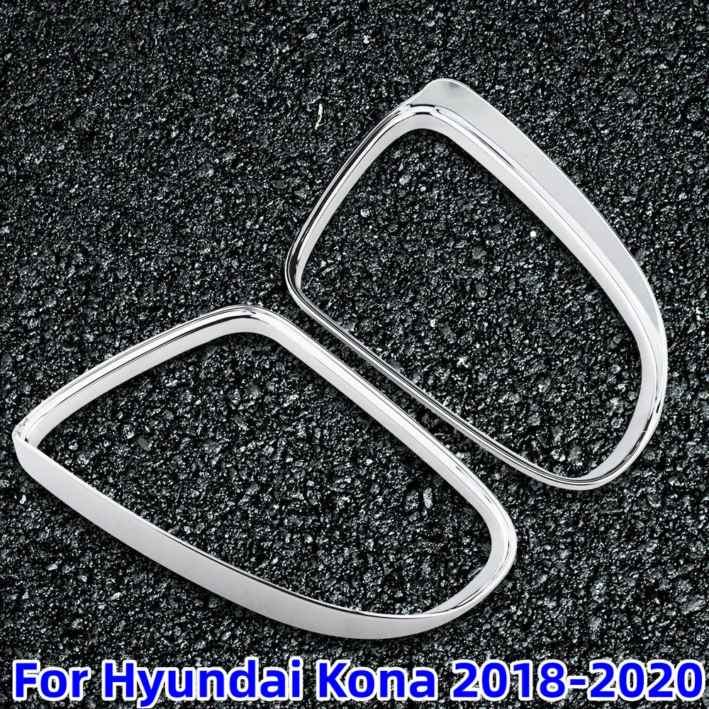 2PCS Car Rearview Mirror Rain Eyebrow Visor for Hyundai Kona Encino Kauai 2018 2019 2020 2021 ABS Chrome Accessories