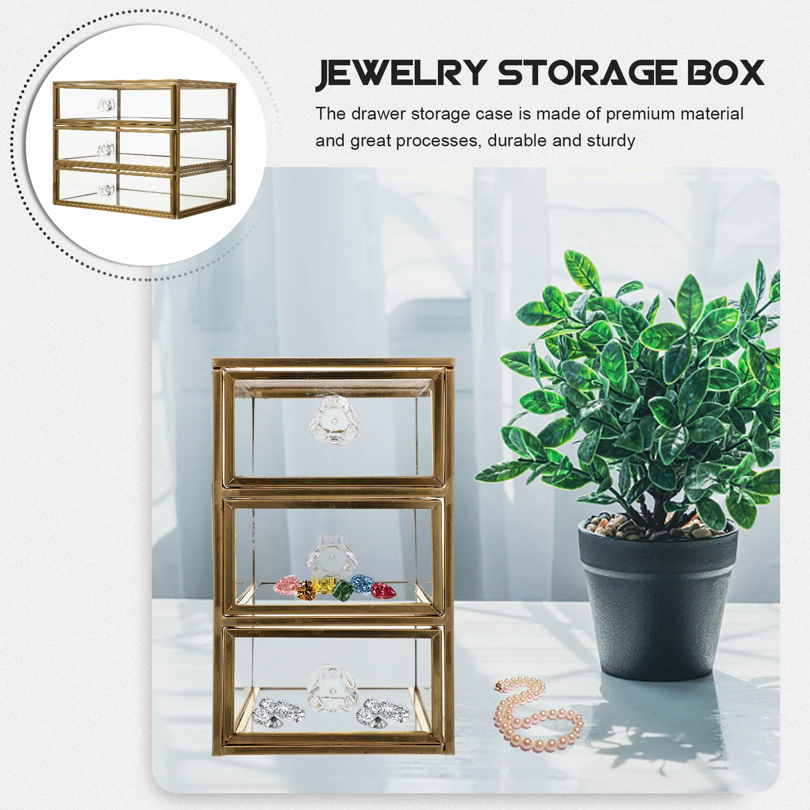 

Organiser Desk Drawer Mini Organizer with Drawers Necklace Jewelery Case Desktop Storage Jewelry