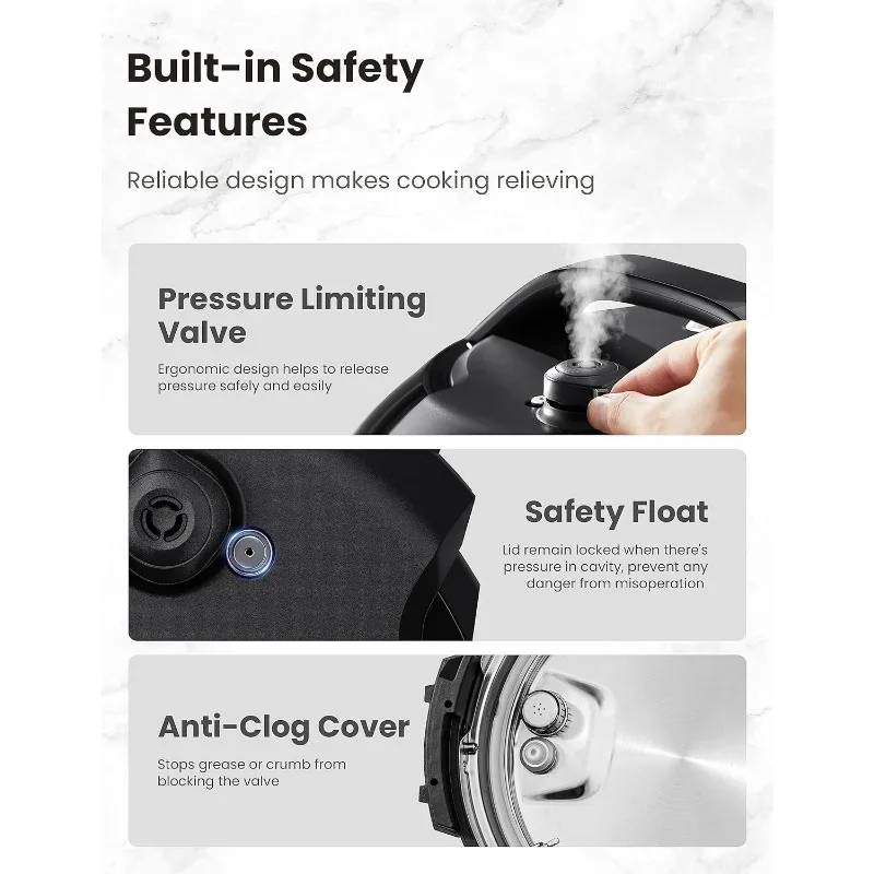كومفي '9 في 1 قدر الضغط الكهربائي، 6 كيو تي طباخ متعدد فوري Olla de Presion طباخ بطيء طباخ الأرز باخرة وعاء غير لاصق