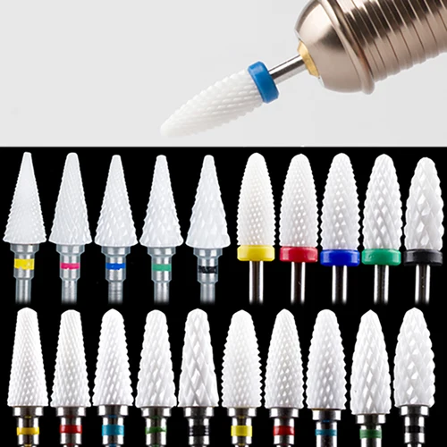 Cortador de 2 piezas para manicura, brocas de cerámica para uñas, accesorios de máquina de manicura, limas de uñas eléctricas rotativas, herramientas de arte de uñas