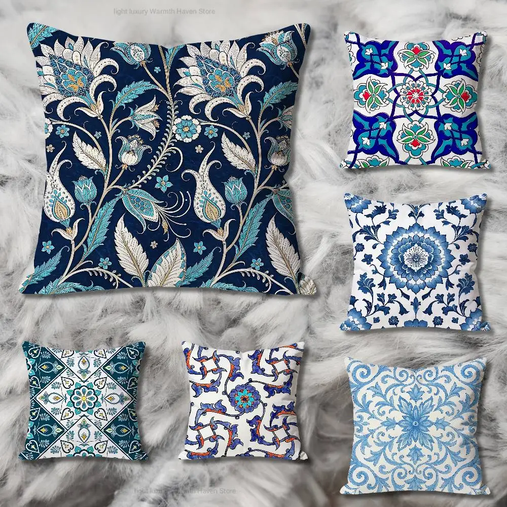 I-Iznik Tile Patterns Art Various Sizes Square Pillow Case For Car Home Bedchamber Decor Custom Valentine gift