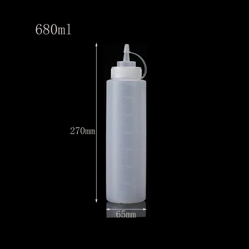10 Stuks 120 Ml-1000 Ml Lege Plastic Sauzen Flessen Lekvrije Squirt Knijpfles Container Voor Salade ketchup Bbq Saus Siroop Olie