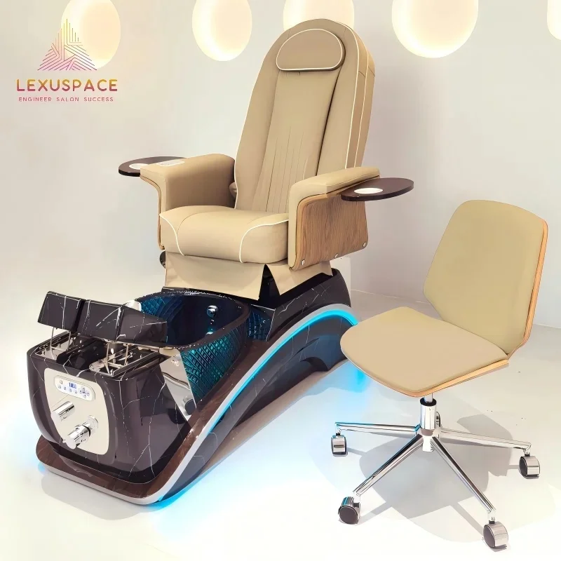 Wholesale 2026 Trend Modern Luxury Spa Pedicure Chair with Whirlpoo Jet System for Spa Nail