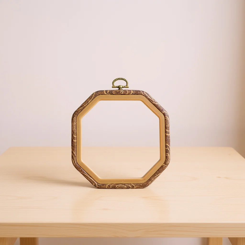 

Octagon Embroidery Hoops Wood-Look Cross Stitch Frame Smooth Tight Hold Anti-Slip Diy Craft Decoration Tool Embroidery