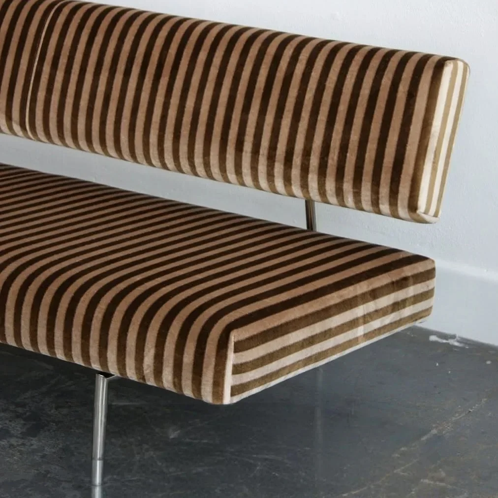 Vintage sofa chair, beauty salon, clothing store, sitting area, reception fabric back sofa