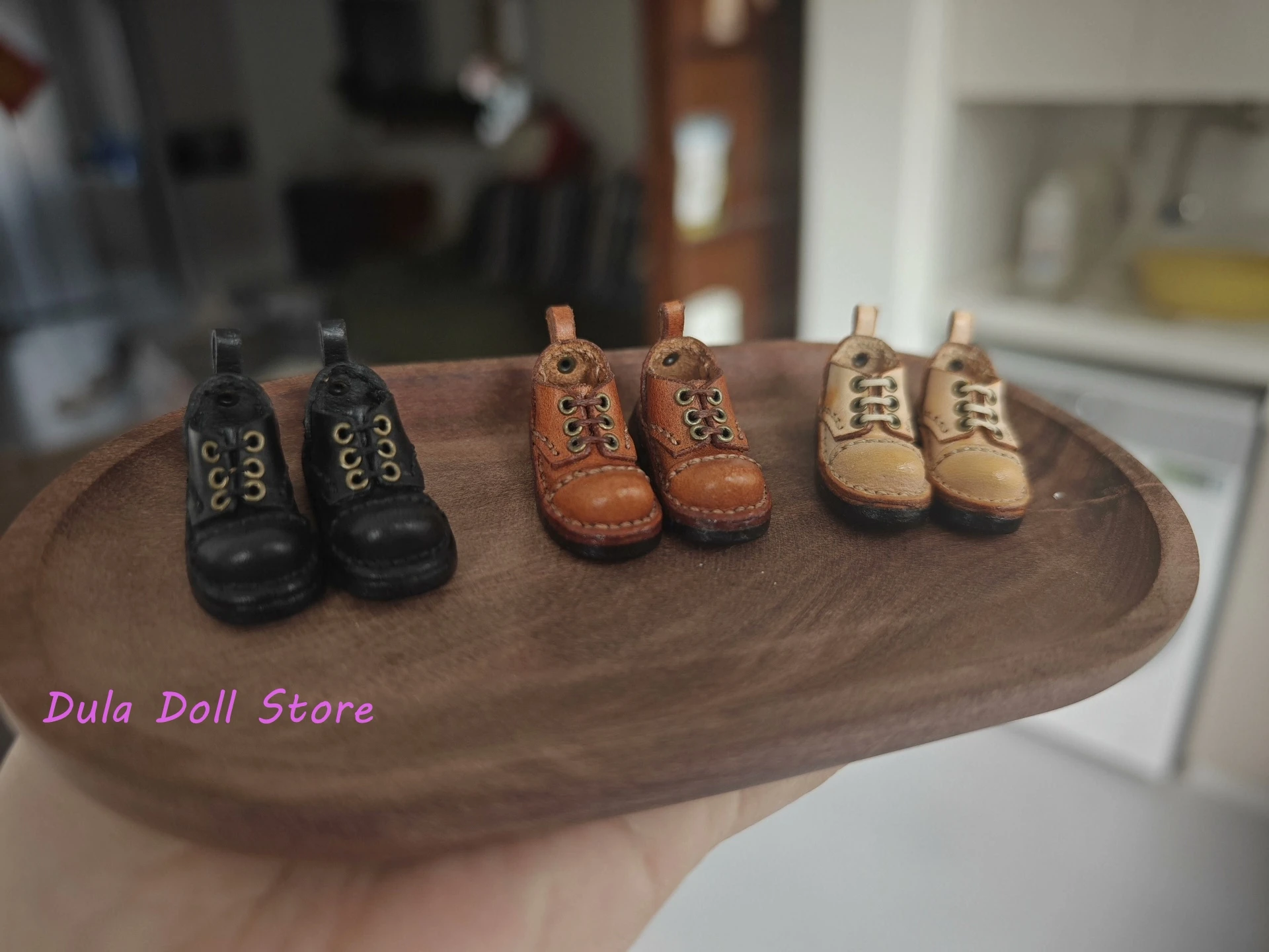 2026 Dula Doll Handmade Lace Up Small Leather Shoes for Blythe OB22 OB24 Azone Small Fish Body Dolls