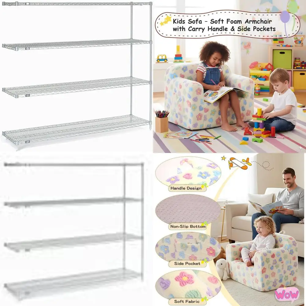 

Портативный пенопластовый диван для малышей — легкий детский диван с ручкой для переноски, идеально подходит для игровых комнат и общежитий