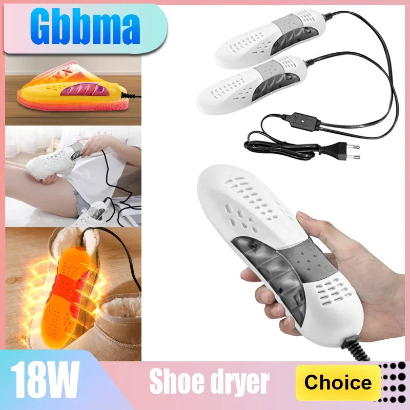 18W EU Plug Race Car Shape Light Shoe Dryer Foot Protector Boot Odor Deodorant Dehumidify Device Household Shoes Drier Heater