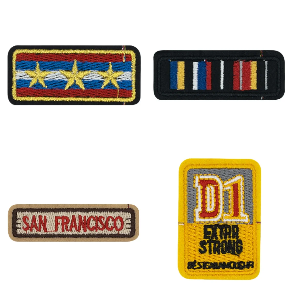 English Square Strip Embroidery Cloth Sticker, Computer Embroidery Clothes Decoration DIY Hole Repair Square Patch Sticker