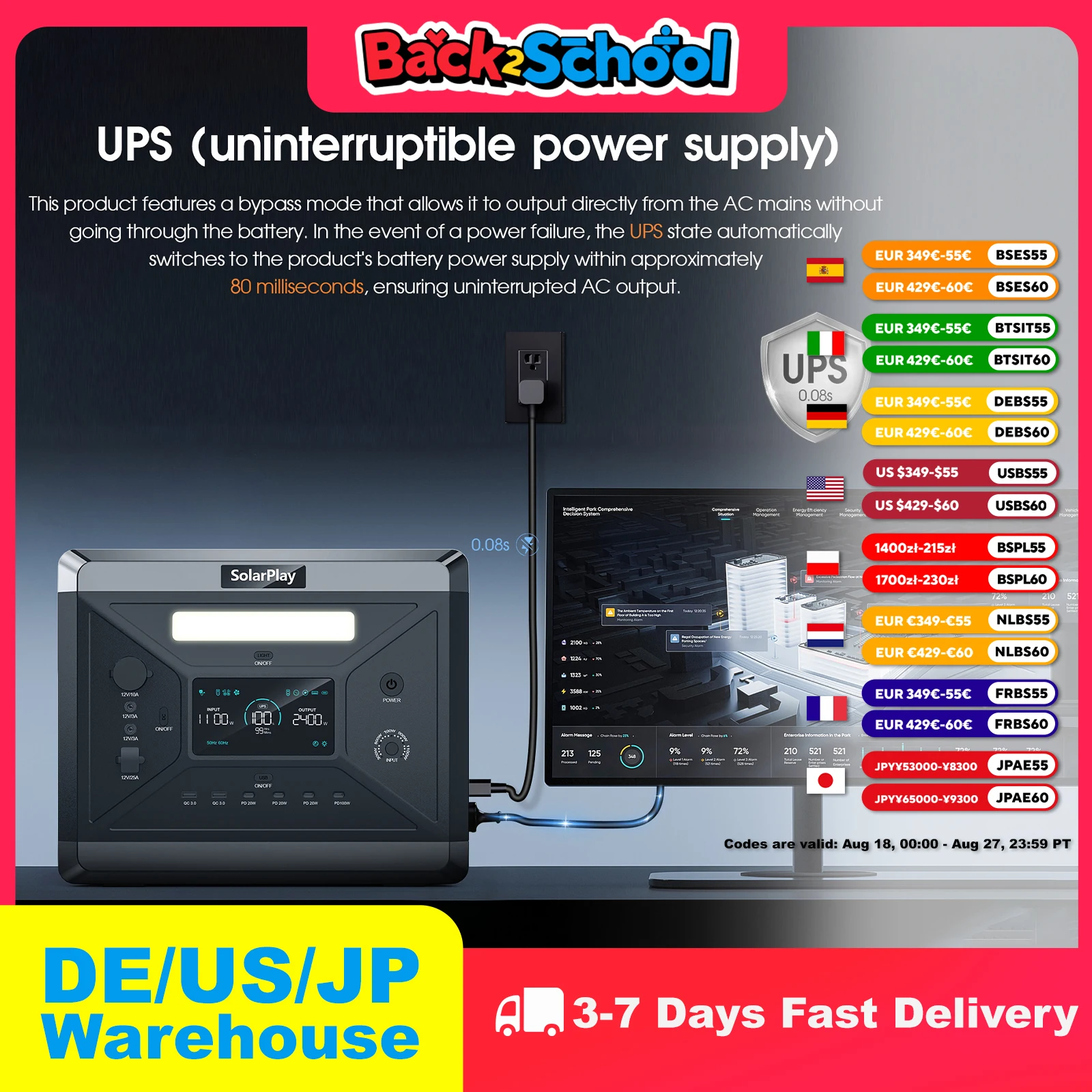 

SOLARPLAY Electric Generator Q2501 Energy Storage Power Bank 220v Large Capacity Solar Panel Tourism 400w House Kit for Camping