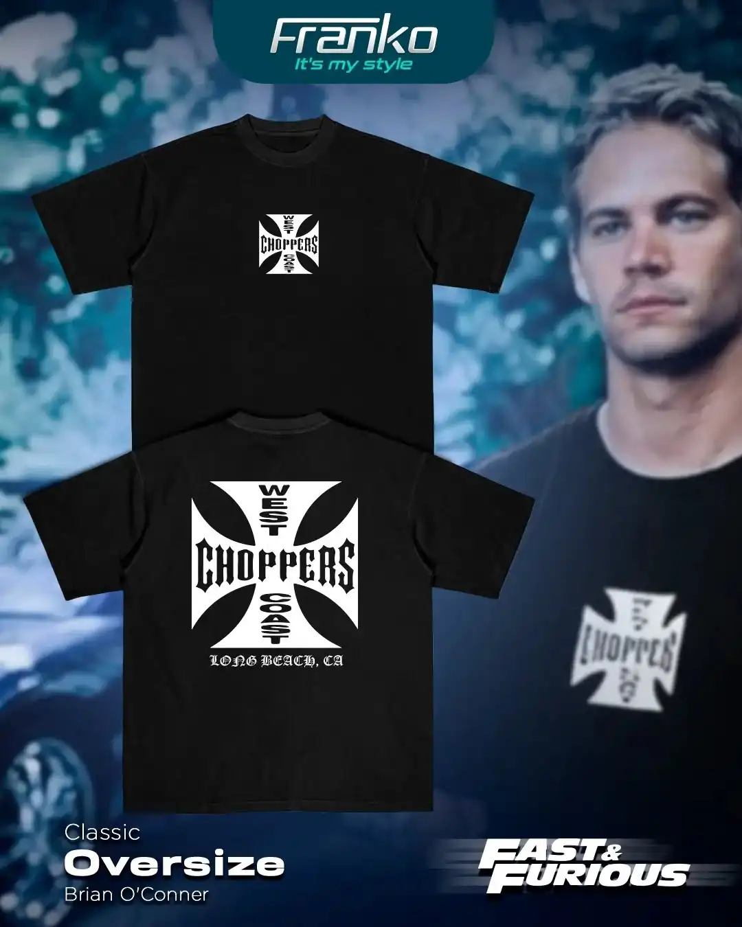 

West Coast Choppers Cross Frame Print Tshirt Male Hip Hop Streetwear Oversized T-shirts Fashion Tees Men's Fleece Short Sleeve