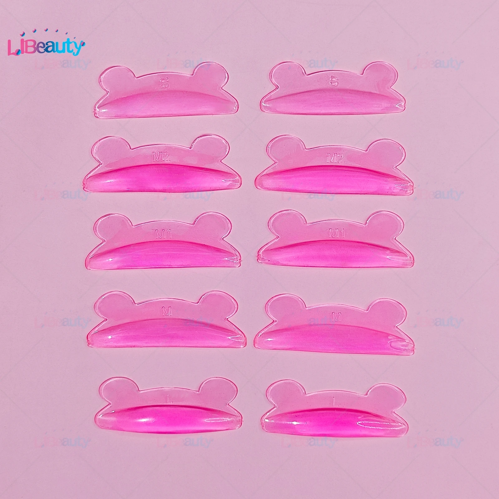 Libeauty 5 Pairs Glue Free Silicone Eyelash Perm Rod Sticky Lash Lift Shields Eyelash Curler Accessories Makeup For Women Tools