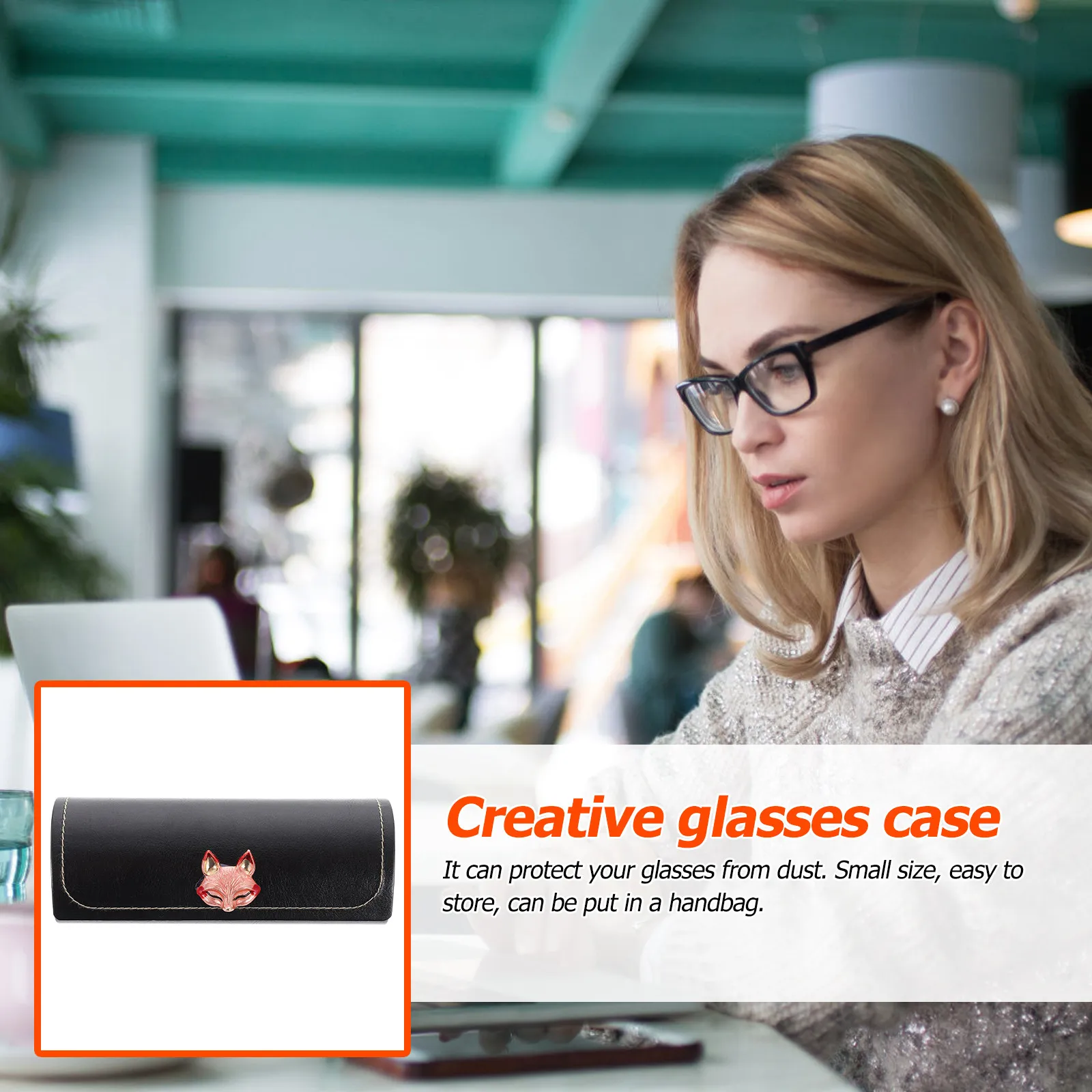 Portable Eyeglass Case for Myopia & Sunglasses – PU Drop-Proof Storage Box, Stylish Simple Design