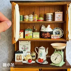 Dollhouse Miniature Kitchen Furniture Items Mini Nostalgia Retro Box/milk/jar Food Play Decoration Accessories Children's Gift