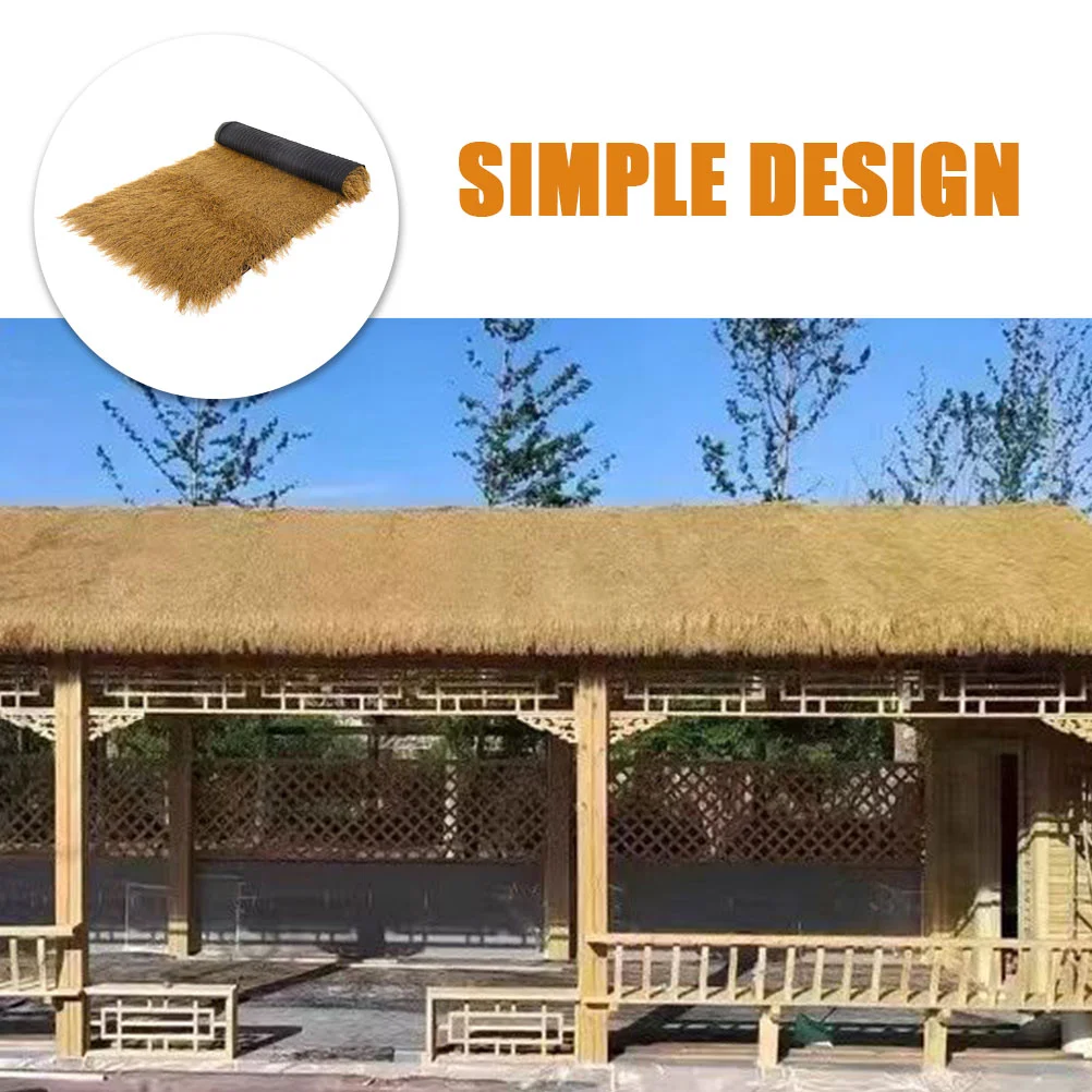 Thatched House Tiles Simulation Cover Fake Straw Roof Green Grass Rug Decorate for Garden Pe DIY Mexican Outdoor Rugs