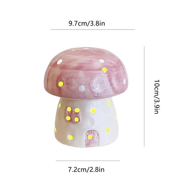 Cute Mushroom Night Light for Children, lâmpada de cabeceira, Mini Ceramic Light for Kids, Quarto, Garden Lawn Lawn