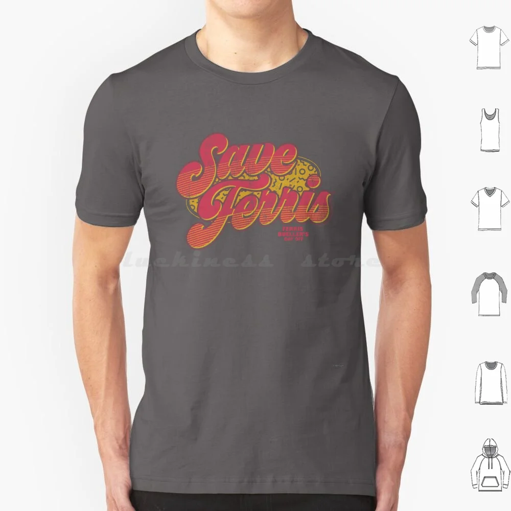 Distressed Bubble Text T Shirt Cotton Men Women DIY Print Ferris Buellers Day Off Paramount Save Ferris Humor Classic Movie