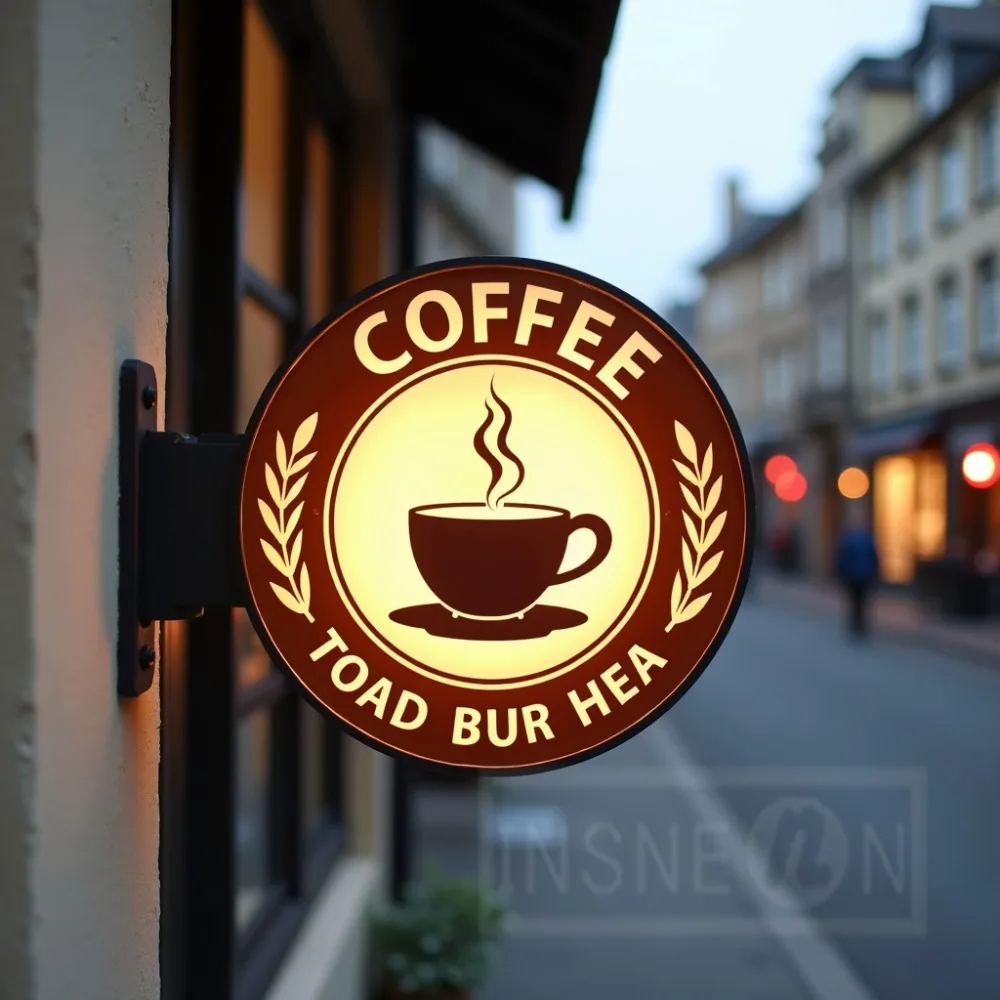 Custom Round Light Box Sign Outdoor Business Storefront LED Acrylic Illuminated Signboard Waterproof Double Sided Shop Signage