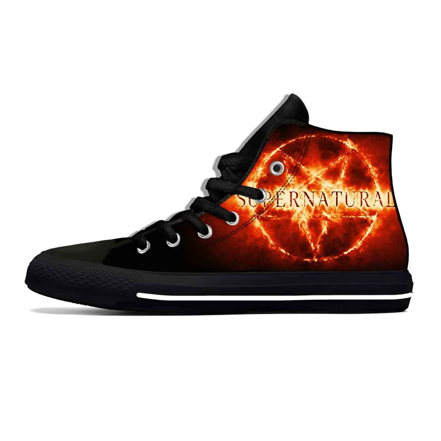 Hot Anime Cartoon Manga Supernatural Winchester Bros Casual Shoes High Top Lightweight Board Shoes Breathable Men Women Sneakers