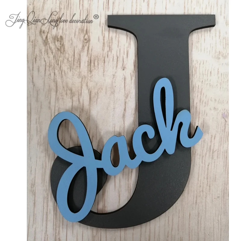 custom Any name and letter - Personalised Painted Wooden Letter with Name - Plaque Sign Tag
