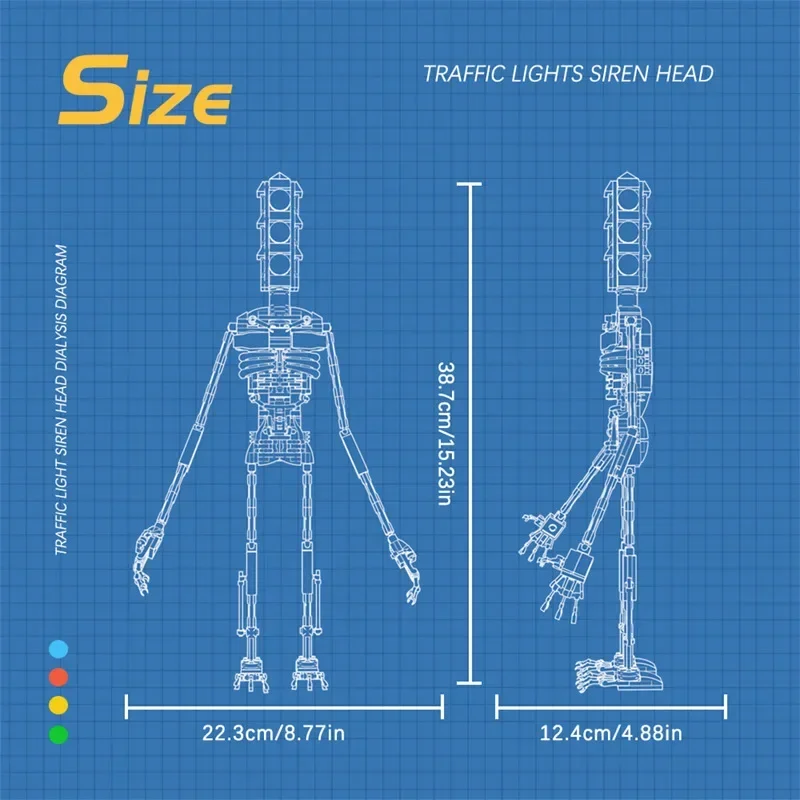 MOC Sci-fi Series Creative Traffic Light Siren Head Sci-fi Series Boy Adult Toy Building Blocks Birthday Gift