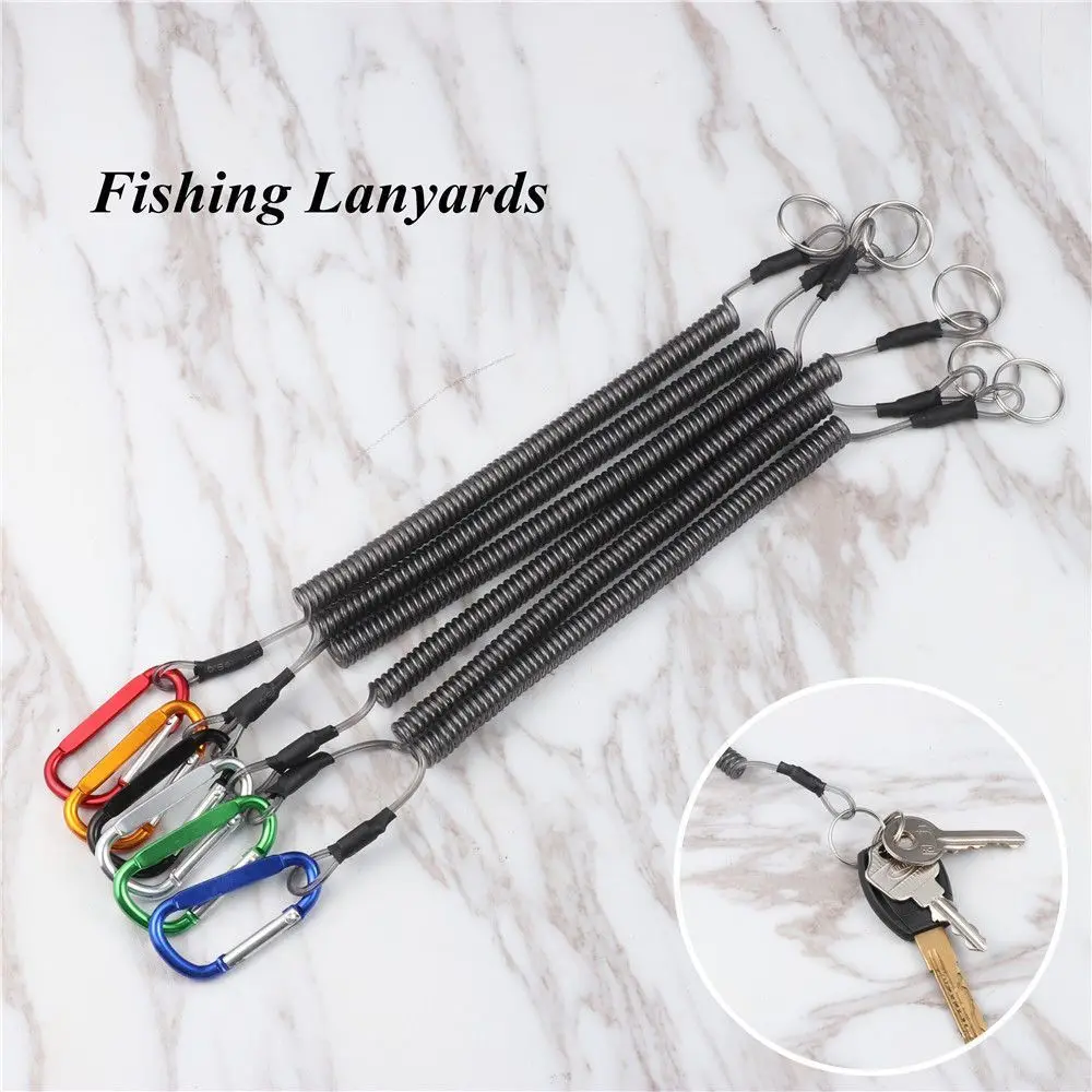 1PC Fishing Lanyards Boating Ropes Retention String Fishing Rope With Camping Carabiner Secure Lock Fishing Tools Accessories