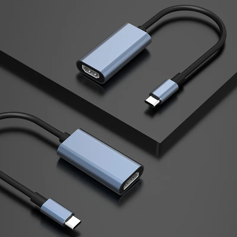 Проводной кабель-переходник HDMI-USB Type-C 4K 8K 1080P 48 В 2K 60 Гц 30 Гц для ноутбука MacBook Pro Настольный аудио-видео п...