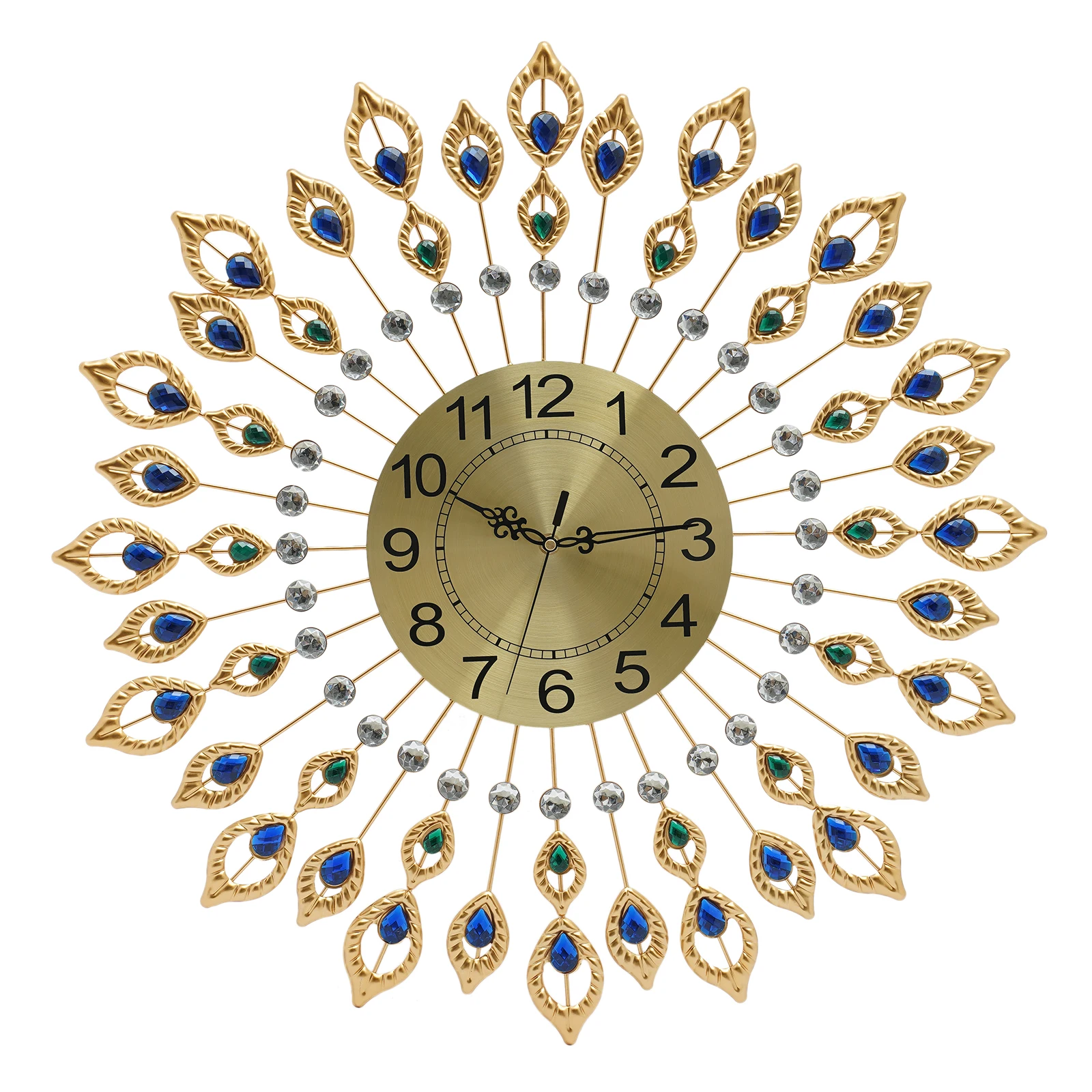 

Modern Metal Big Clocks Personality Glass Decor Large Clock with Silent Movement, Decorative Clock for Living Room, Kitchens