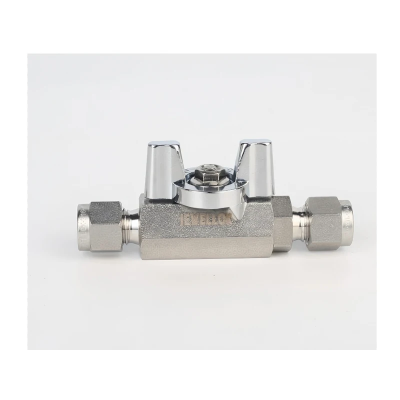 316 Stainless Steel Manual High Pressure Instrumentation Ball Valve 1/4 Inch 2 Way Compression Double Ferrule Ball Valve