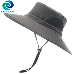 CAMOLAND Waterproof Bucket Hats For Women Men Breathable Mesh Fisherman Caps Summer Anti UV Sun Hat Male Hiking Beach Cap