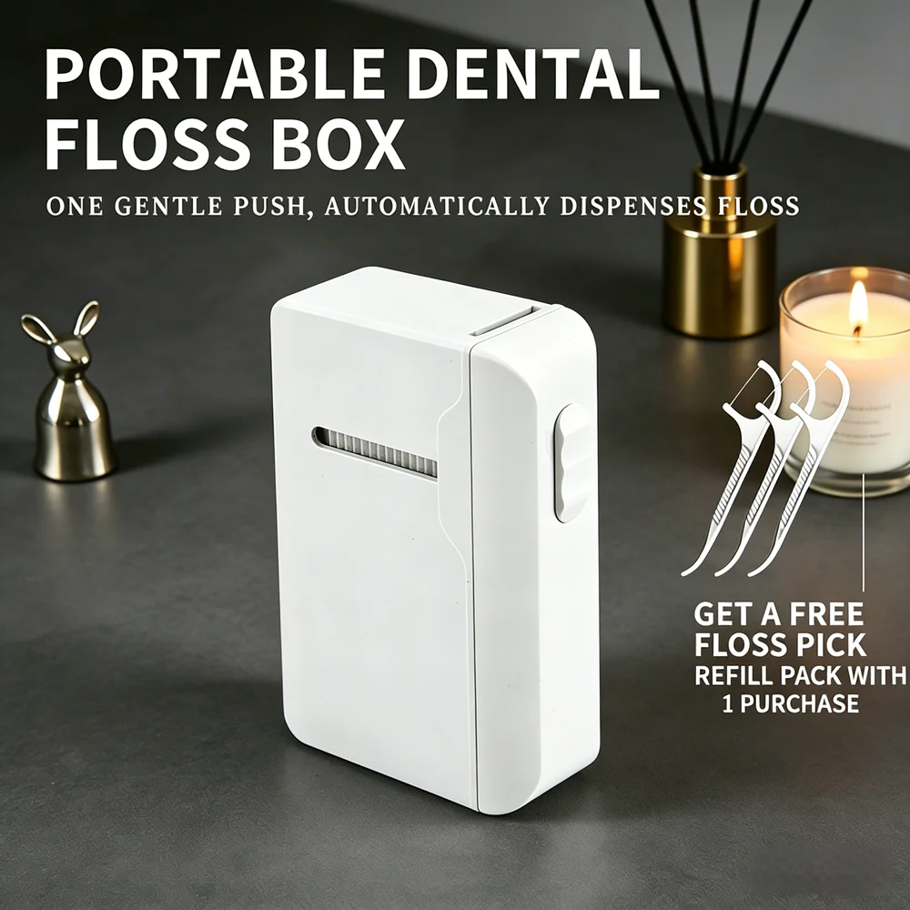 80Pcs Dental Floss Picks Teeth Flossers with Portable Box, Automatic Dispenser Oral Care for Home Travel