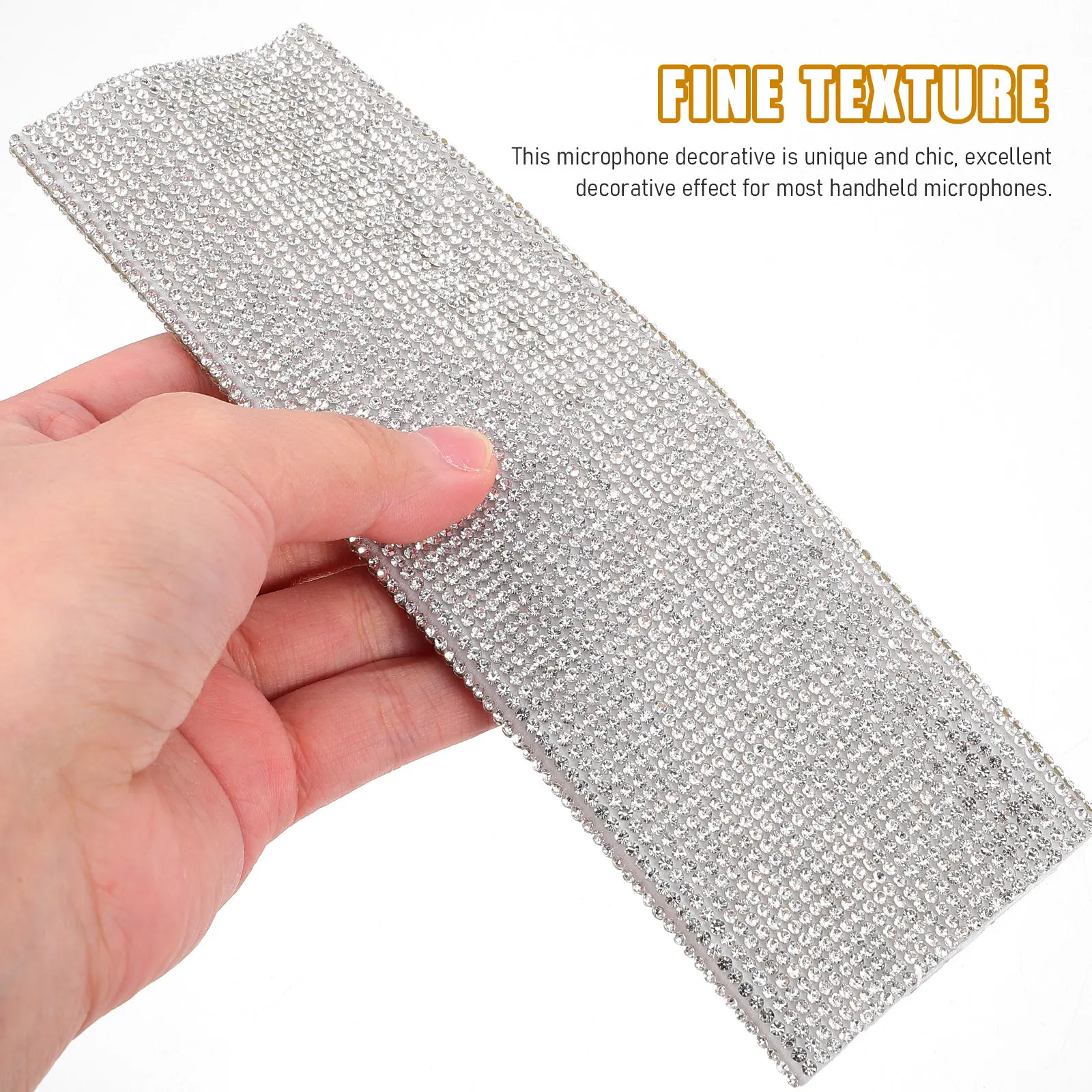 

Microphone Handle Glitter Rhinestone Cover Handheld Mic Sleeve Decorative Protective Mic Handle Sleeve Universal for Wireless