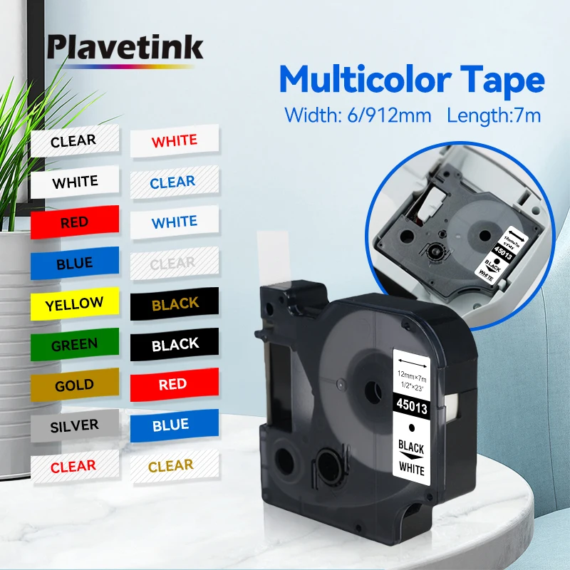45013 45010 6/9/12mm Label Compatible Dymo D1 45018 40913 43613 Label Tape 45022 45023 For Dymo LabelManager 160 280 Label Maker