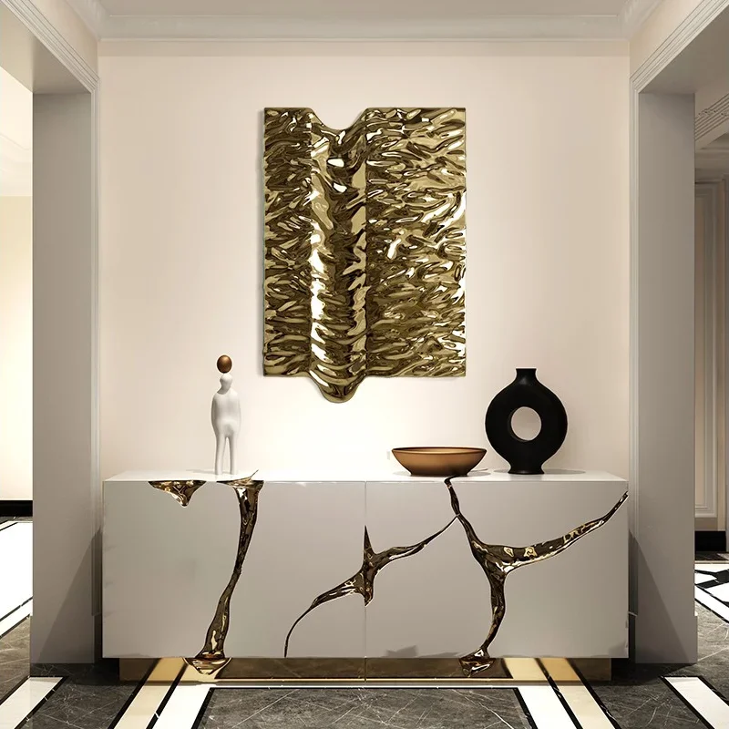 Nn Ripple metal stainless steel wall decoration sofa background wall pendant living room bedroom villa wall decoration