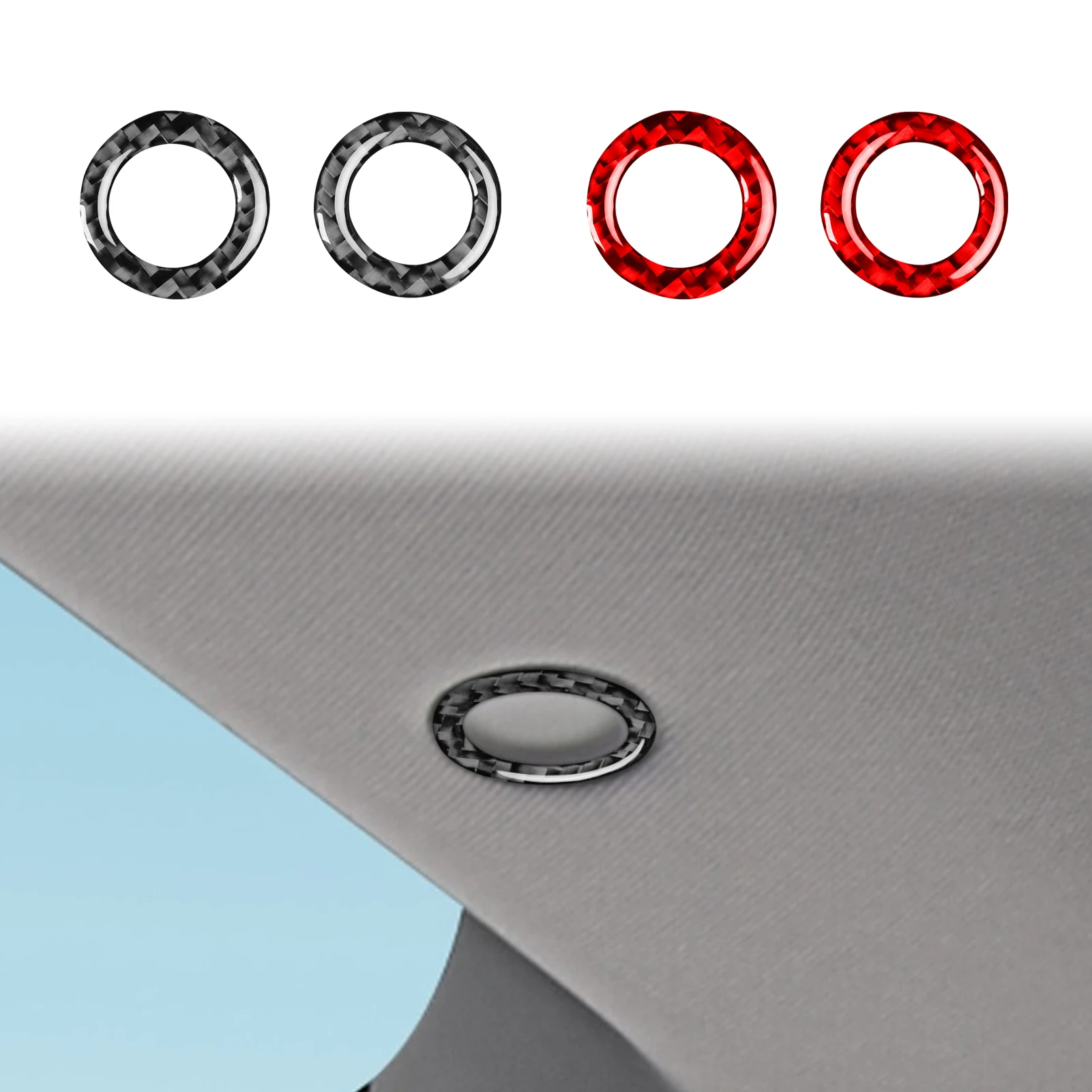Real Soft Carbon Fiber For Tesla Model 3 Highland 2023-2026 Car Interior Trim Accessories Rear Roof Reading Light Frame Stickers