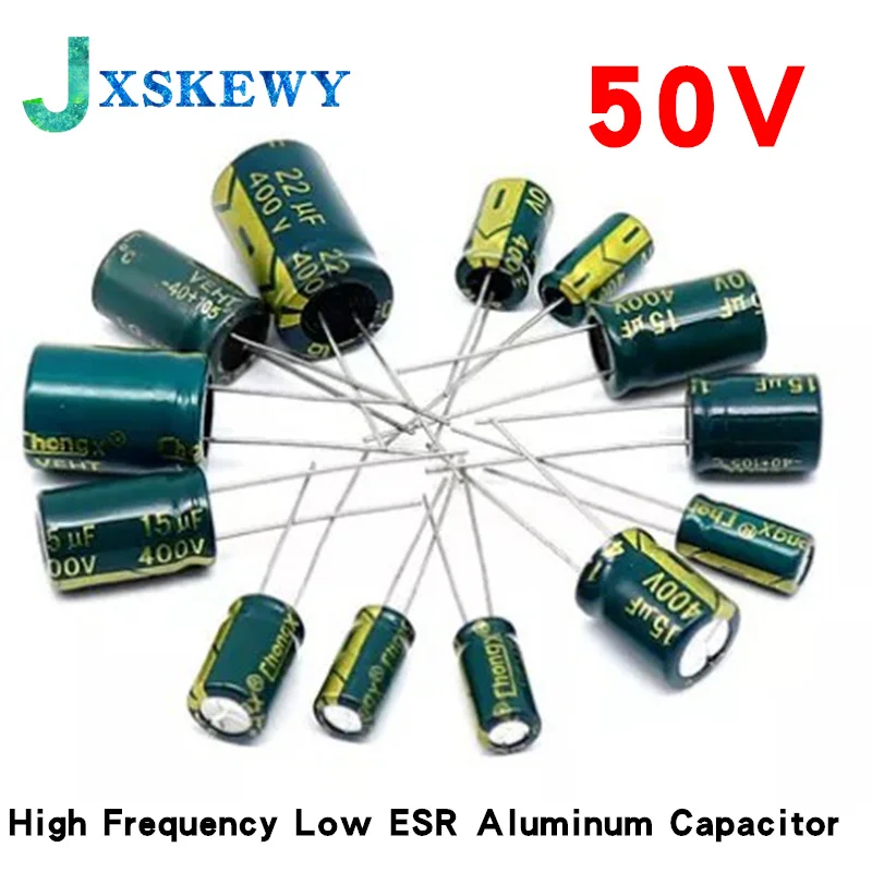 High Frequency Low ESR Aluminum Electrolytic Capacitor 50V 1UF 2.2UF 4.7UF 10UF 22UF 47UF 68UF 100UF 220UF 330UF 470UF 680UF